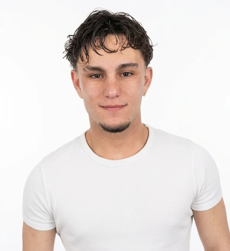 Arik, productor musical, durant una sessió de gravació de veus a l'estudi de Manresa